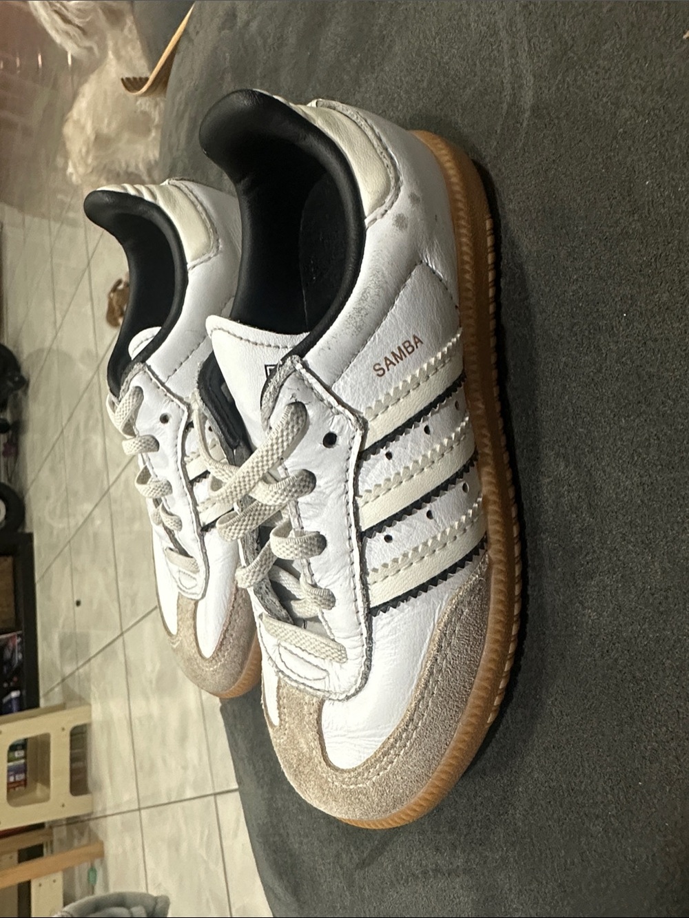 adidas Kids Samba Sneakers White Black Gum